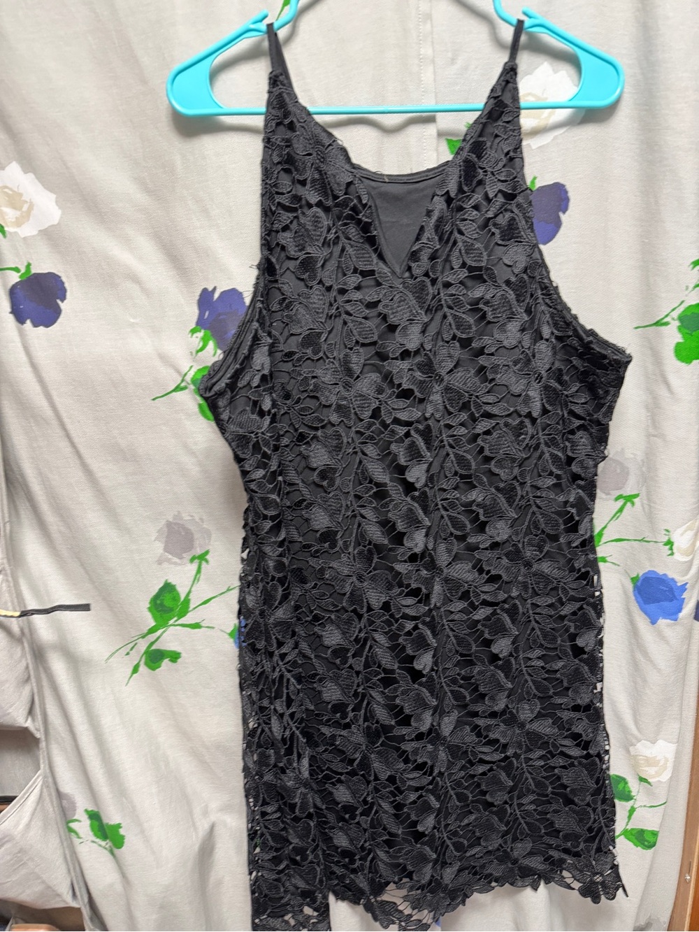 A New Day Black Floral Lace Sleeveless Dress